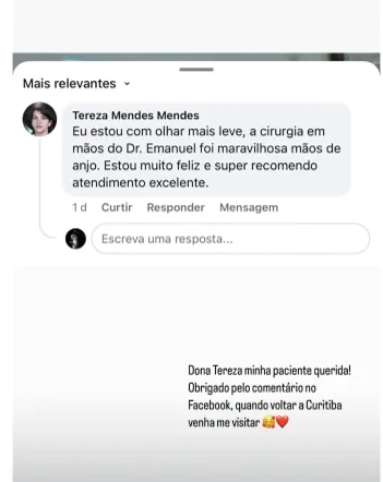Depoimento de paciente do Dr. Emmanuel Lima