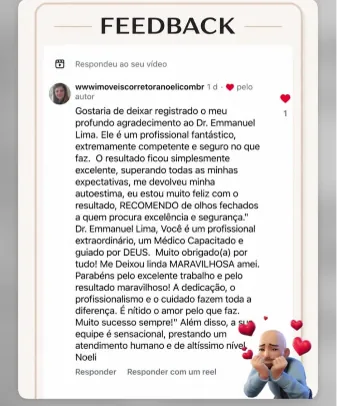 Depoimento de paciente do Dr. Emmanuel Lima