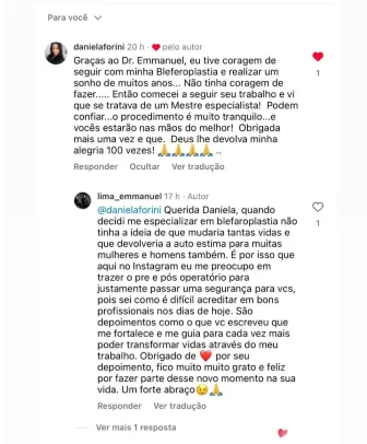 Depoimento de paciente do Dr. Emmanuel Lima