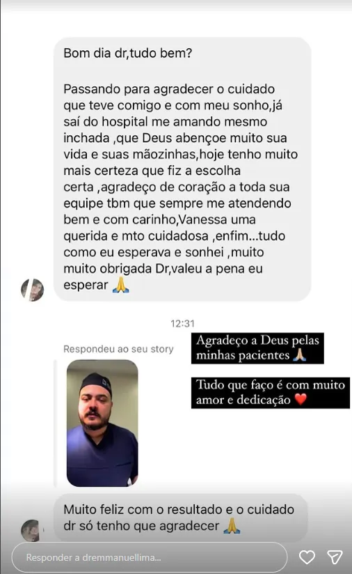 Depoimento de paciente do Dr. Emmanuel Lima