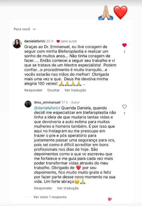 Depoimento de paciente do Dr. Emmanuel Lima