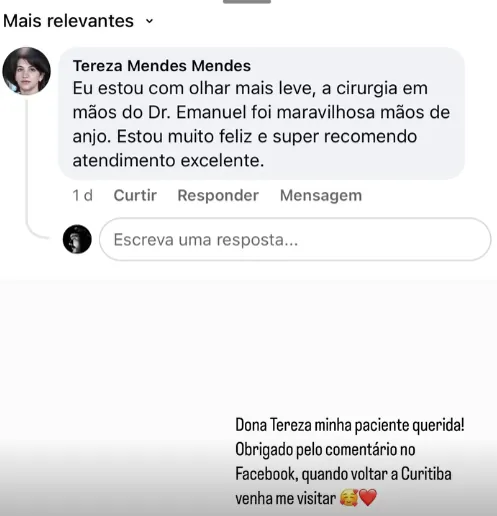Depoimento de paciente do Dr. Emmanuel Lima