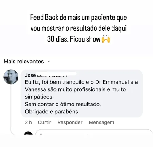 Depoimento de paciente do Dr. Emmanuel Lima