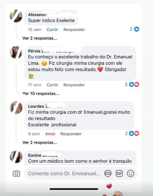 Depoimento de paciente do Dr. Emmanuel Lima