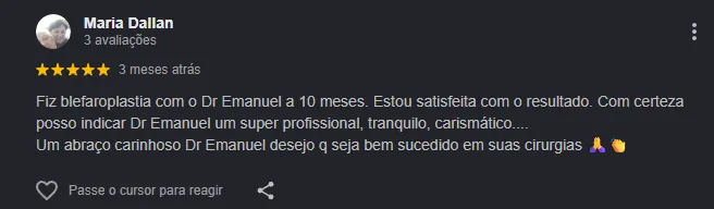 Depoimento de paciente do Dr. Emmanuel Lima