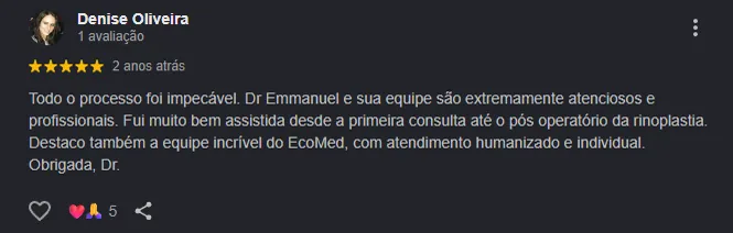Depoimento de paciente do Dr. Emmanuel Lima