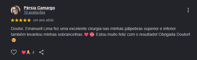 Depoimento de paciente do Dr. Emmanuel Lima