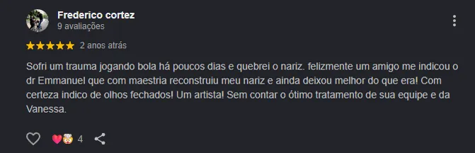 Depoimento de paciente do Dr. Emmanuel Lima