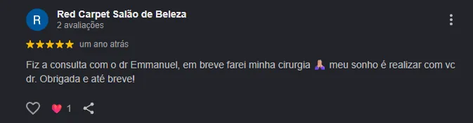 Depoimento de paciente do Dr. Emmanuel Lima