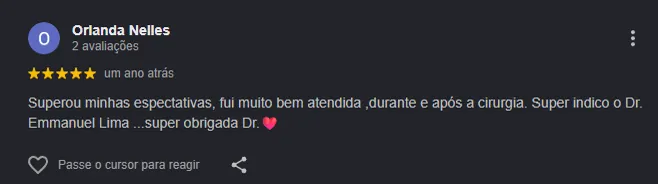 Depoimento de paciente do Dr. Emmanuel Lima